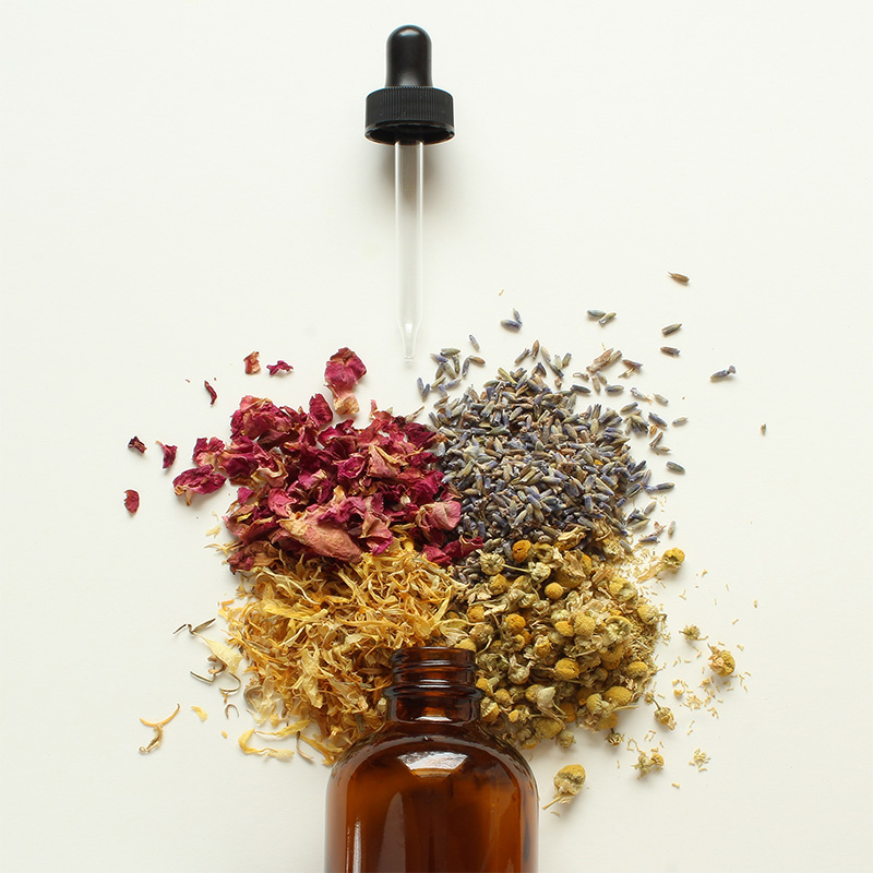 botanical extracts with a bottle and dropper botanical extracts with a bottle and dropper