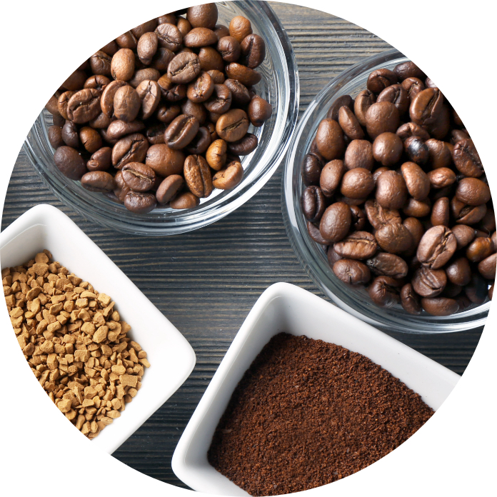 herbal_coffee_circle@2x white bowls of coffee beans
