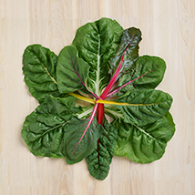 swiss chard greens in a circle