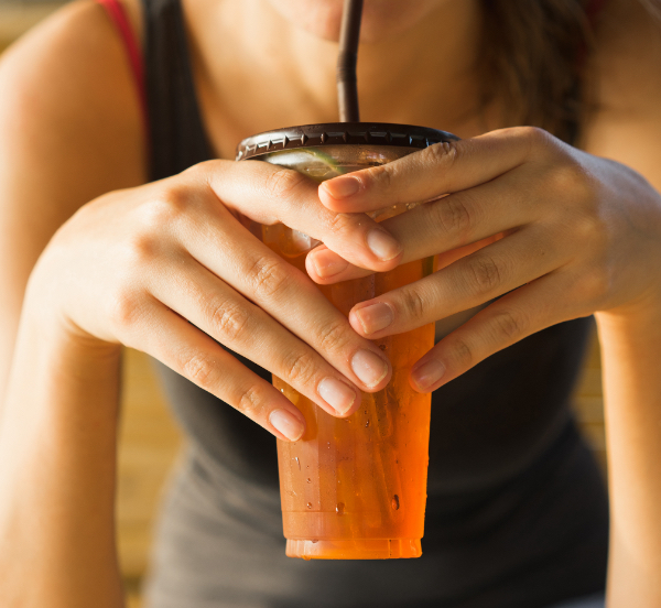 healthy woman drinking iced tea healthy woman drinking iced tea