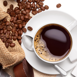 dark coffee in white cup